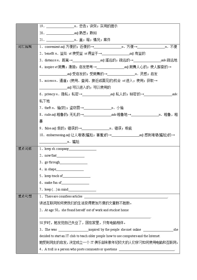 專題09.必修第2冊(cè) Unit 3 The Internet(學(xué)生版)---2025屆高三英語(yǔ)總復(fù)習(xí) (人教版2019)第3頁(yè)