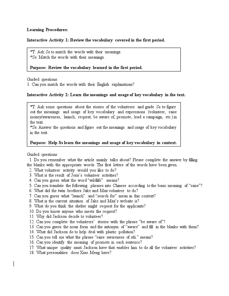 Unit2 ReadingA Vocabulary教案高二英语上学期同步备课(上外版2020选择性必修第一册) 第2页