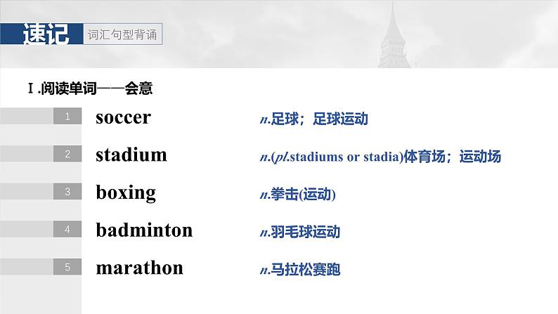必修第一册 Unit 3 Sports and Fitness-2025年高考英语大一轮复习(课件+讲义+练习)06