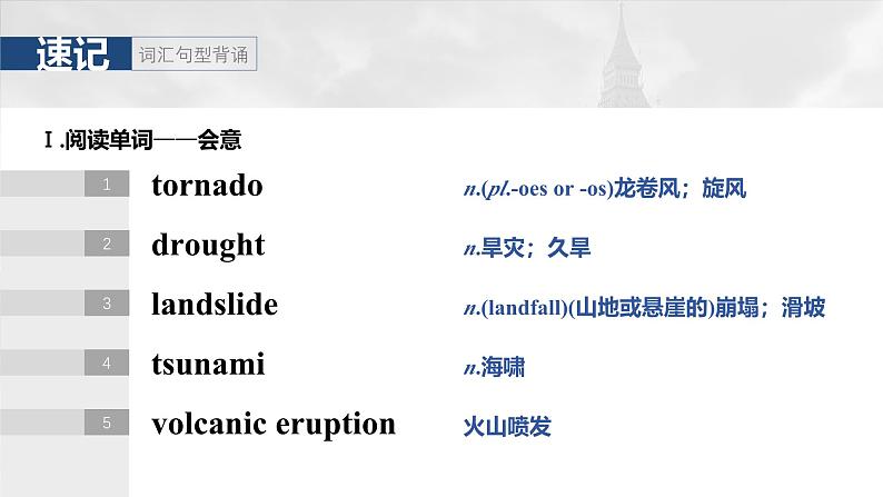 必修第一册 Unit 4 Natural Disasters-2025年高考英语大一轮复习(课件+讲义+练习)06
