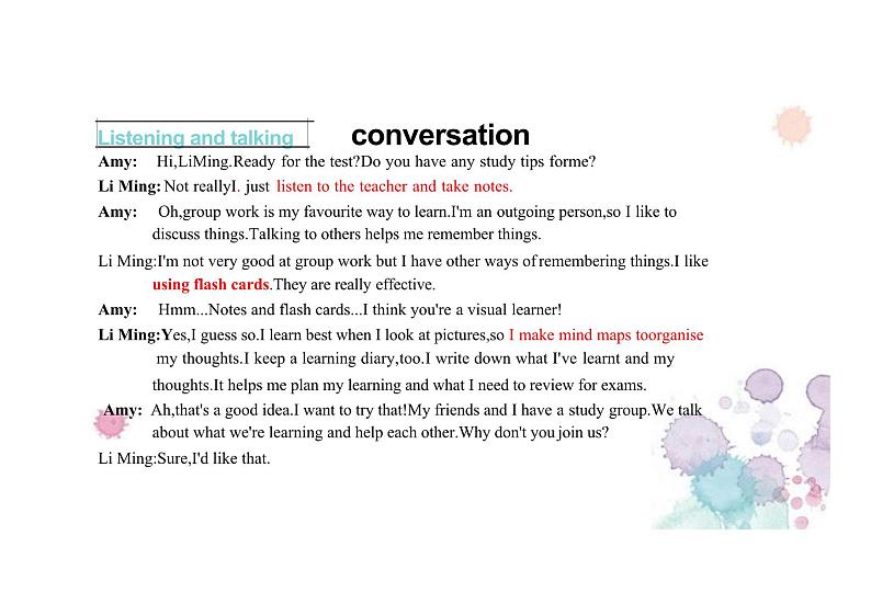 2024-2025学年英语高一人教版(2019) 必修第一册 Welcome Unit Listening and Talking 课件06