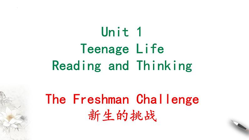 2024-2025学年英语高一人教版(2019) 必修第一册: Unit 1 Teenage Life Reading and Thinking课件02
