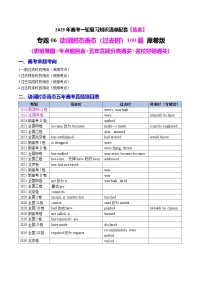 2025年高考英语一轮复习知识清单（全国通用）专题06 动词时态语态（过去时）100题（练案）原卷版