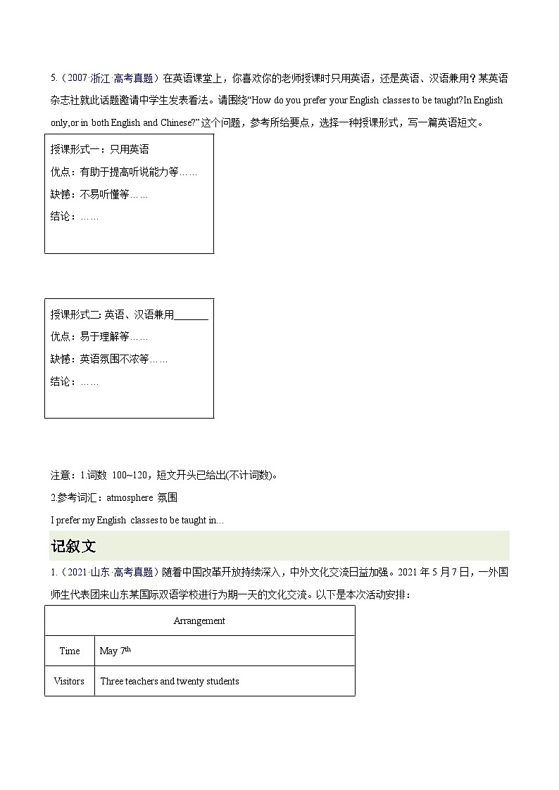 練習(xí) 專題11-觀點(diǎn)議論文&記敘文 高考真題匯編10篇 （原卷版）備戰(zhàn)高考英語(yǔ)【應(yīng)用文+讀后續(xù)寫(xiě)】講練測(cè)（高考新題型）第3頁(yè)