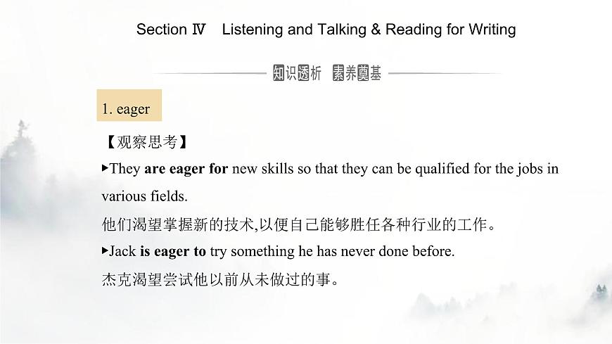 人教版高中英語必修第二冊(cè)UNIT4 Section Ⅳ課件第1頁