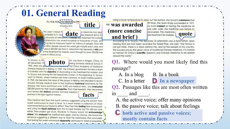 Unit 1 People of Achievement Reading and Thinking (课件)-高二英语同步高效课堂(人教版2019选择性必修第一册)第3页