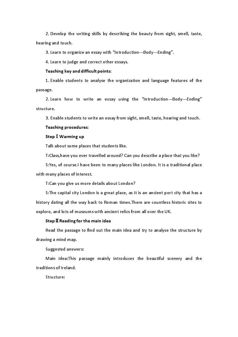 人教版高中英语必修二Unit4 History and Traditions-Reading for Writing教案第3页