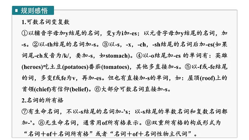 2025高考英语大一轮复习讲义人教版语法专题名词课件PPT05