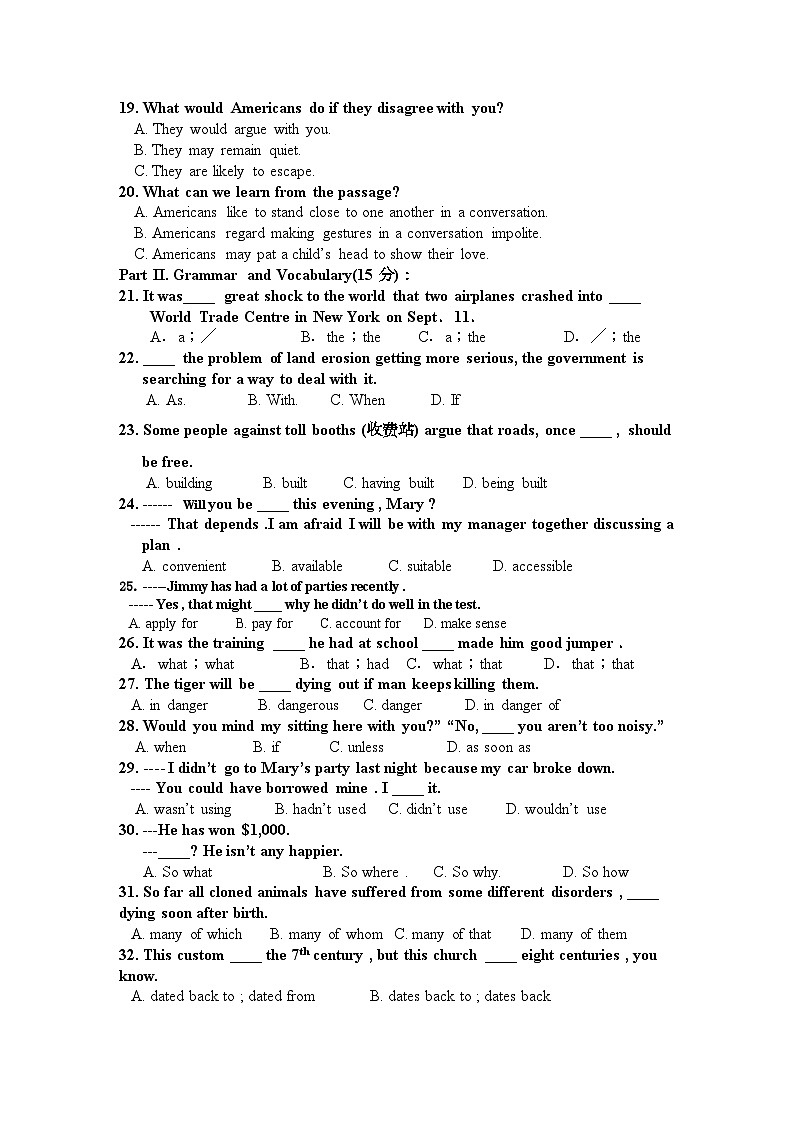 2022年黑龙江省林口11高二英语上学期期中考试会员独享03