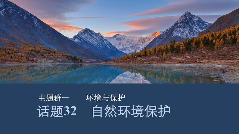 2025届人教版(2019)高中英语一轮话题复习高考题型通关练课件:话题32 自然环境保护第1页