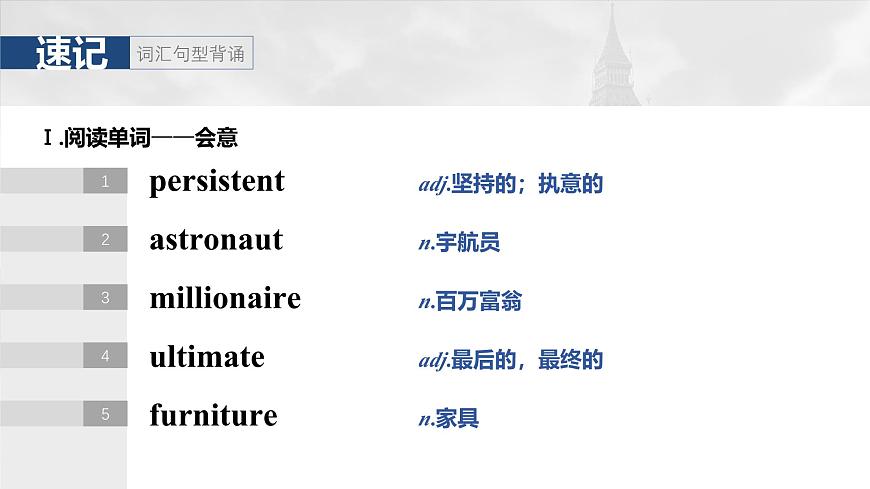 2025屆高中英語一輪復(fù)習(xí)(北師大版)選擇性必修第一冊:UNIT 2 SUCCESS第4頁