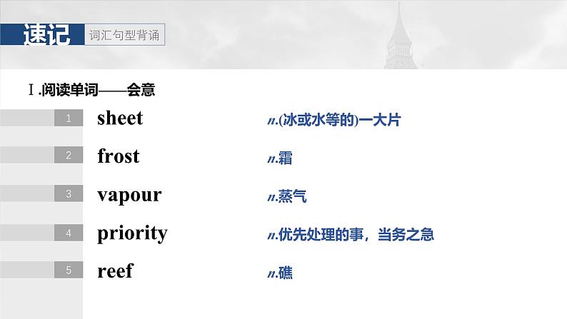2025届高中英语一轮复习:必修第一册 Unit 6 At one with nature第4页