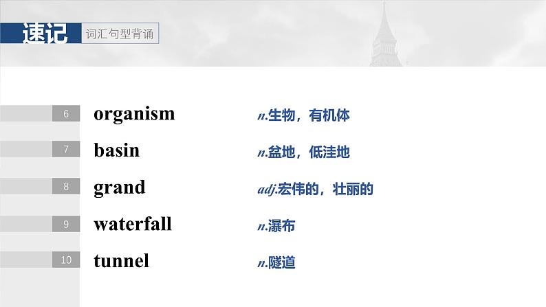 2025届高中英语一轮复习:必修第一册 Unit 6 At one with nature第5页