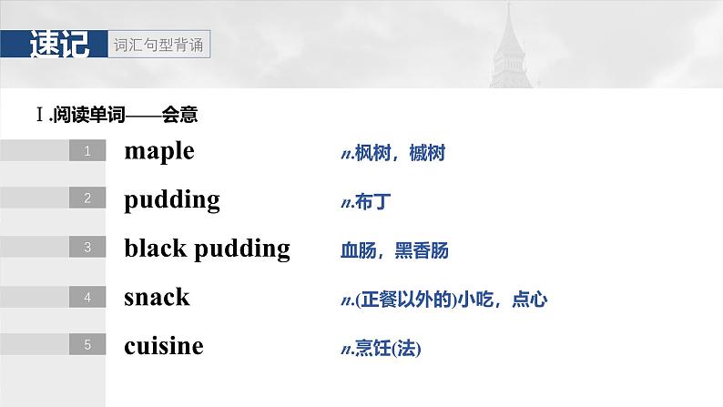 2025届高中英语一轮复习:必修第二册 Unit 1 Food for thought第4页
