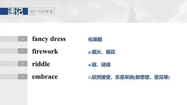 2025届高中英语一轮复习:必修第二册 Unit 2 Let’s celebrate!第5页