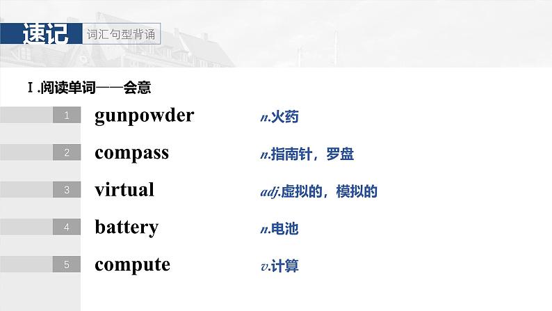 2025届高中英语一轮复习:必修第三册 Unit 3 The world of science第4页