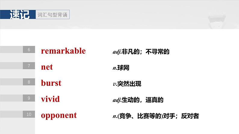 2025届高中英语一轮复习:选择性必修第一册 Unit 3 Faster,higher,stronger第7页
