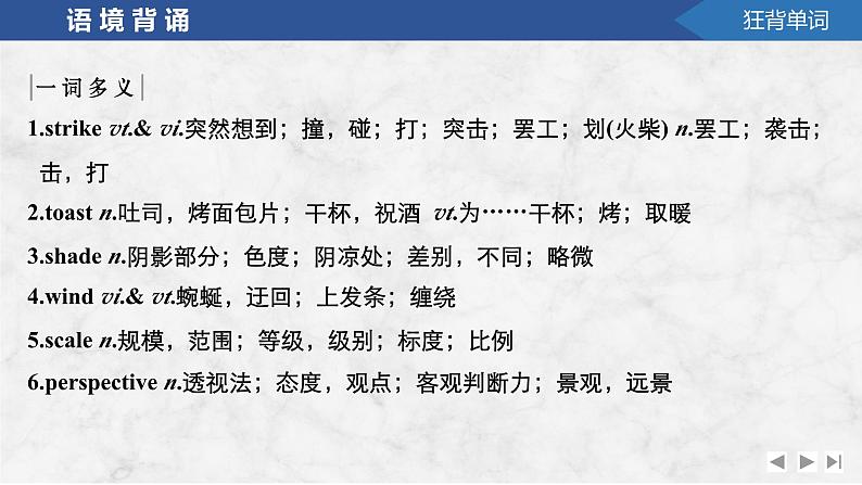 2025届高考英语译林版(2019)一轮复习语基默写课件选择性必修第一册UNIT 3 The art of painting第6页