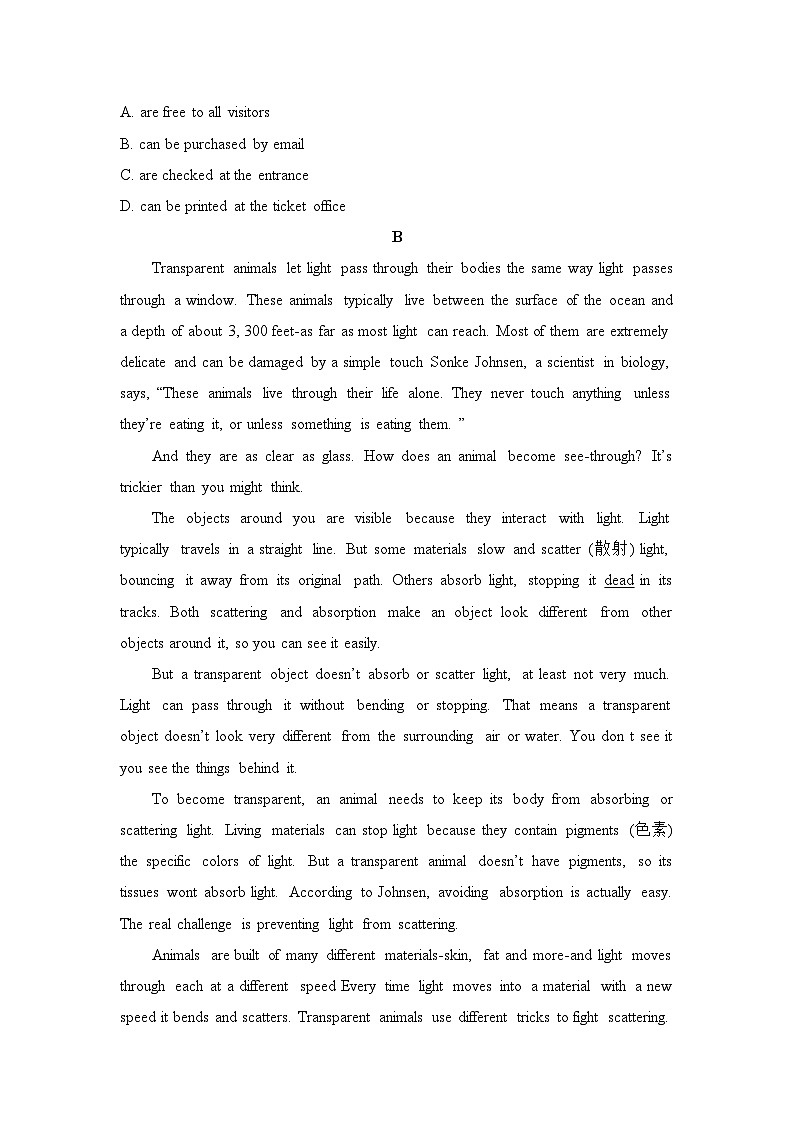 人教版高中英语选择性必修第四册Unit3 单元过关检测03
