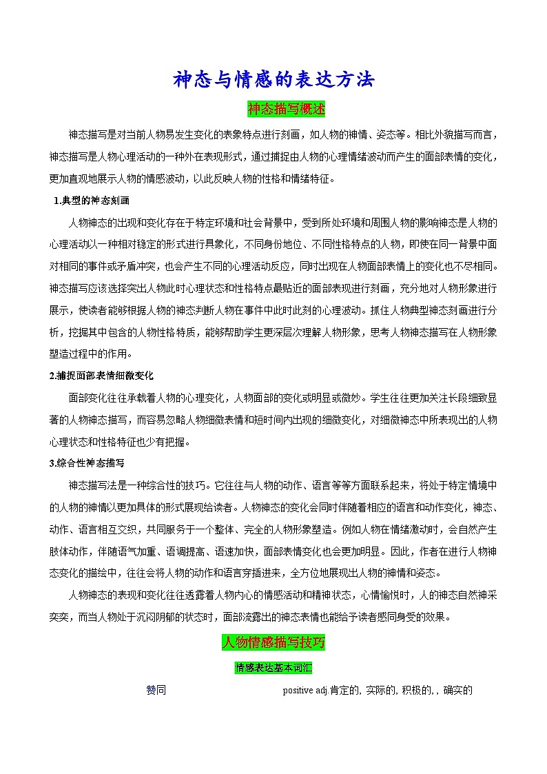 31.神态与情感的表达方法第1页