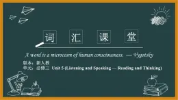 人教版高中英语必修第三册U5 Listeningand Spea king—Reading and Thin king词汇课件