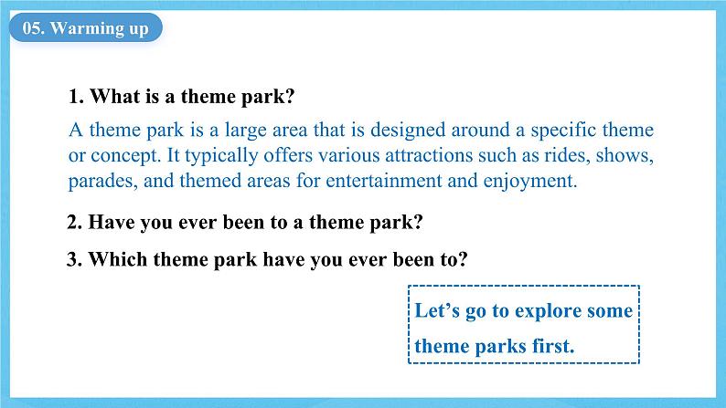 人教版(2019)高中英语选择性必修第一册Unit 3《Fascinating Parks》Using Language 课件第6页
