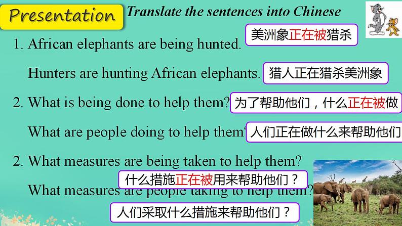 Unit 2 Wildlife protection 现在进行时被动语态 课件 2024-2025学年高中英语人教版(2019)必修第二册第5页
