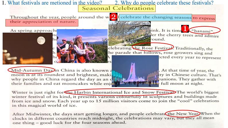 Unit 2 Let's celebrate! Starting out 课件 高一英语外研版(2019)必修第二册第4页