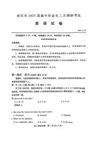 2025年武汉高三下学期2月英语试题