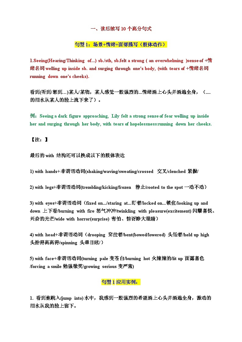 2025年高考英语复习:读后续写 高分技巧讲义(全面!)学案第2页