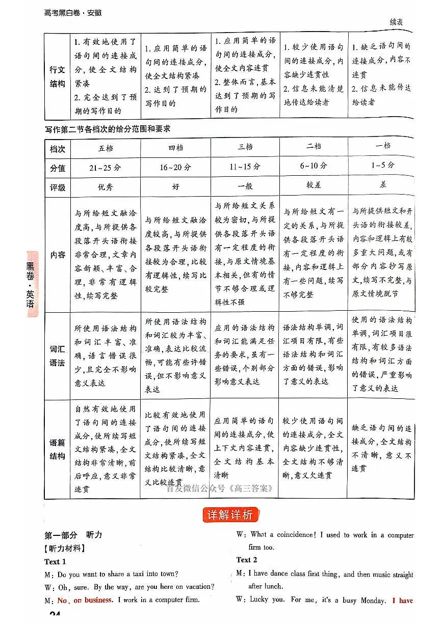 2025版《黑卷》英语答案第3页