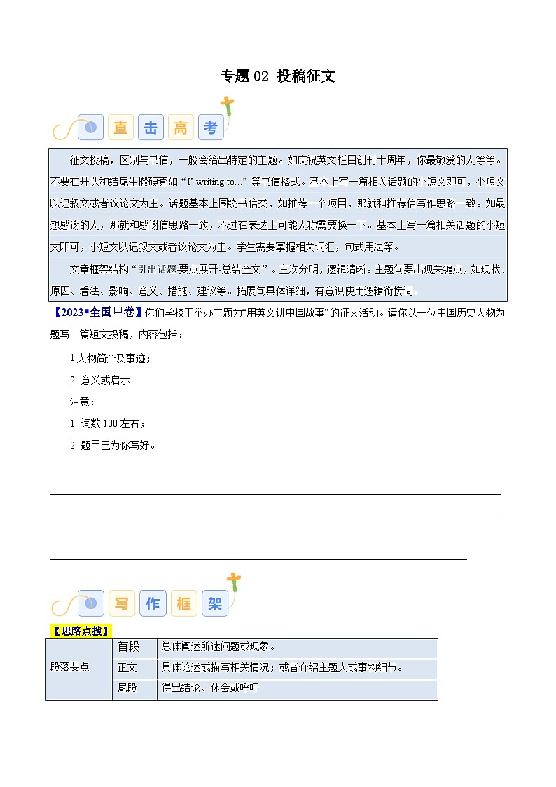 专题02 投稿征文(原卷版)第1页