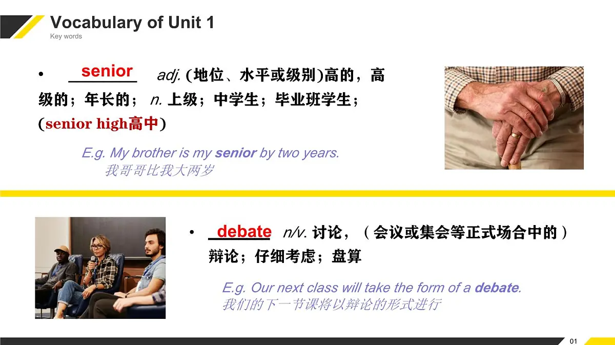 外研版 2019 高中英语必修一 Unit1 A new start 单元复习课件第4页