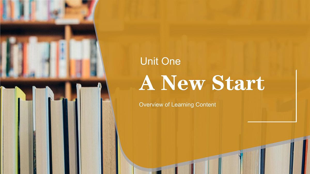 外研版 2019 高中英语必修一 Unit1 A new start 单元解读课件第1页