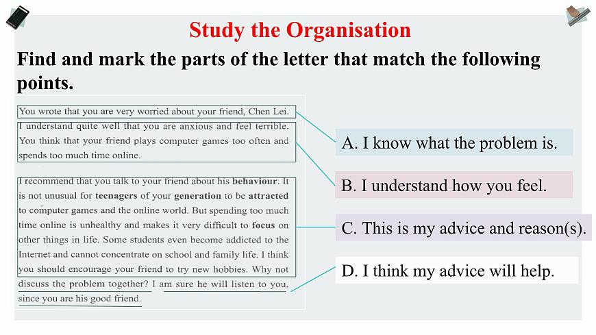 Unit1 Teenage Life Reading for Writing人教版(2019)必修第一冊第8頁