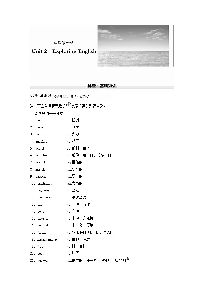 必修第一册 Unit 2 Exploring English第1页