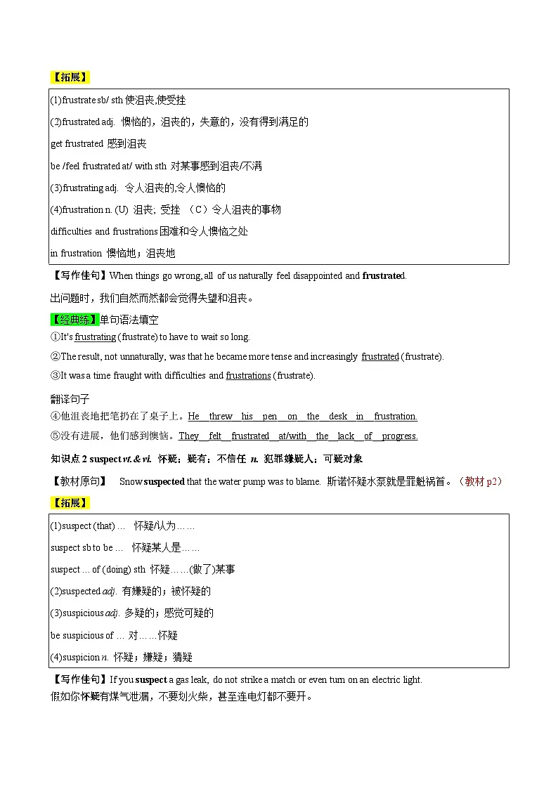 人教版高中英语选择性必修二Unit 1 Science and Scientists (知识清单)(答案版)第3页