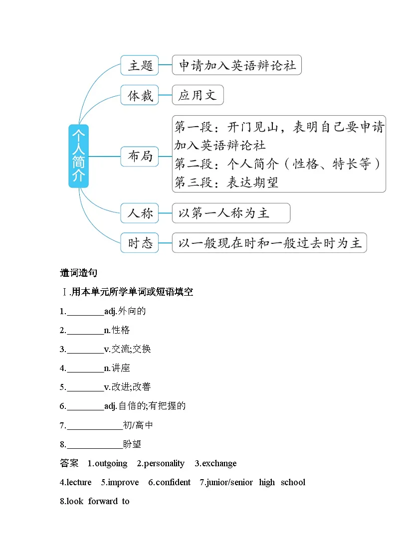 WELCOME UNITPart 4 Writing分层训练(含答案解析)人教版高中英语高一上必修一第2页