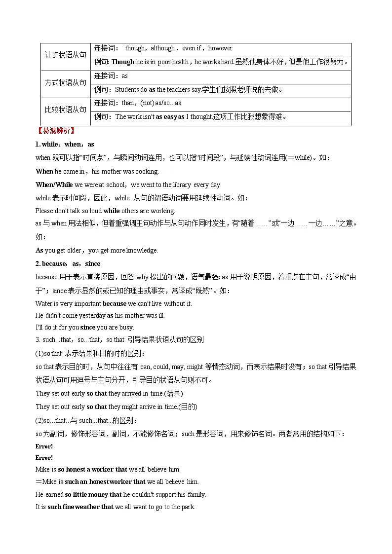 【01-暑假复习】专题10 常见三大从句 (状语从句、宾语从句和定语从句) (教师版)-2025年新高一英语暑假衔接讲练 (译林版)第2页