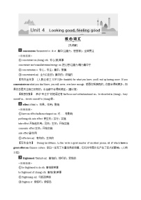 高考英语一轮复习讲义练习Unit 4　Looking good, feeling good