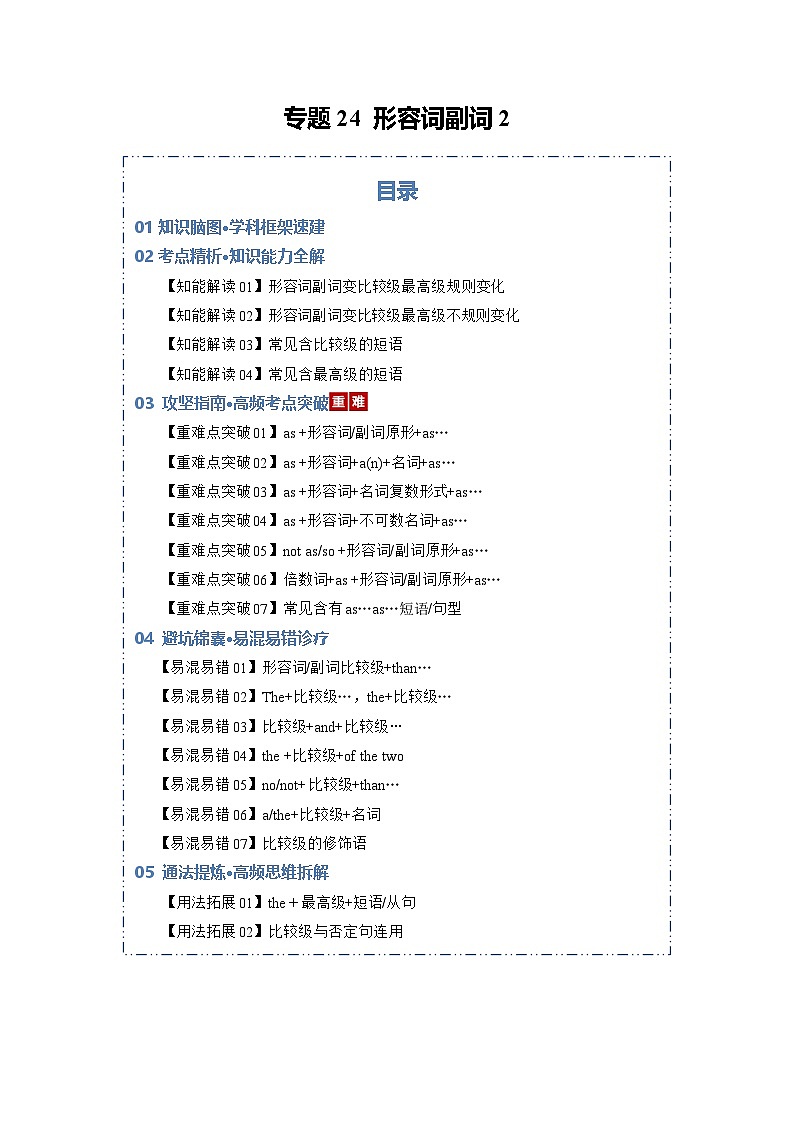 专题24 形容词副词2(原卷版)第1页