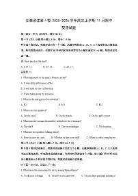 安徽省江淮十校2025-2026学年高三上学期11月期中英语试题（学生版）