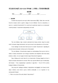 2025-2026学年河北省部分地区高三上学期11月阶段性测试英语试卷（附答案解析）