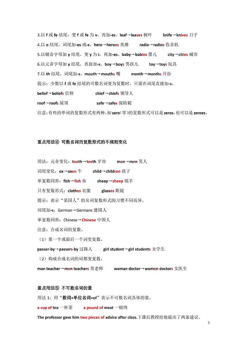 高考第一轮复习高考英语高频常考核心必备语法总结汇总(目录速查+30专题+重点专题讲练结合)第3页