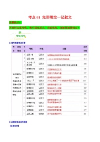 高考英语二轮讲义-完形填空——记叙文（核心考点精讲精练）（全国通用）（学生版）