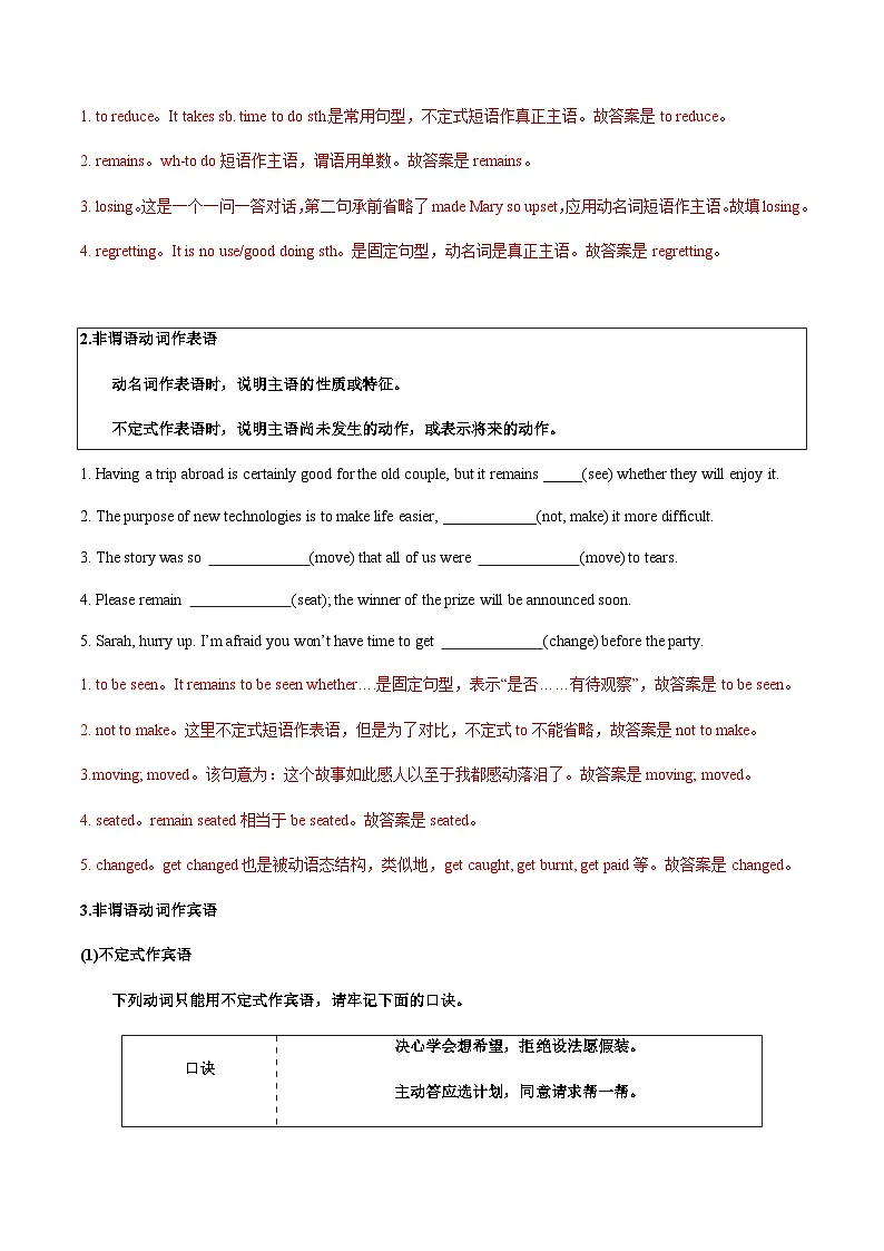 高考英语二轮讲义-语法填空之非谓语动词(解析版)第2页