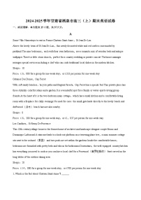 2024-2025学年甘肃省酒泉市高三（上）期末英语试卷(含详细答案解析)