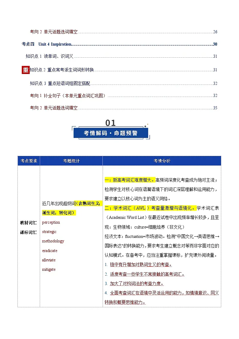 高考英语二轮-沪教版选择性必修二词汇(词性转换,短语词组,词汇综合检测)(讲义)(学生版)第2页