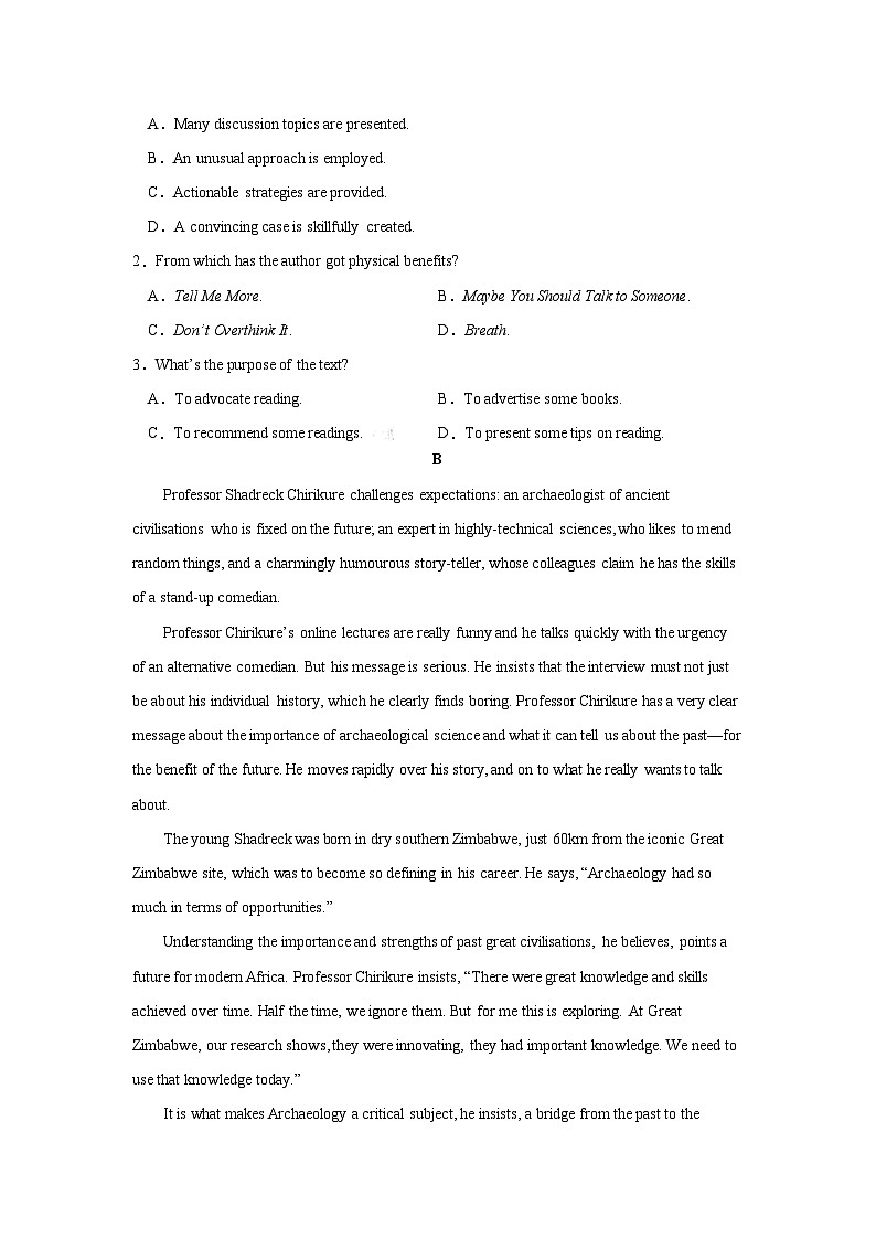 江苏省高邮市临泽中学2026年高二上学期期末复习模拟练习英语卷(含答案)第2页