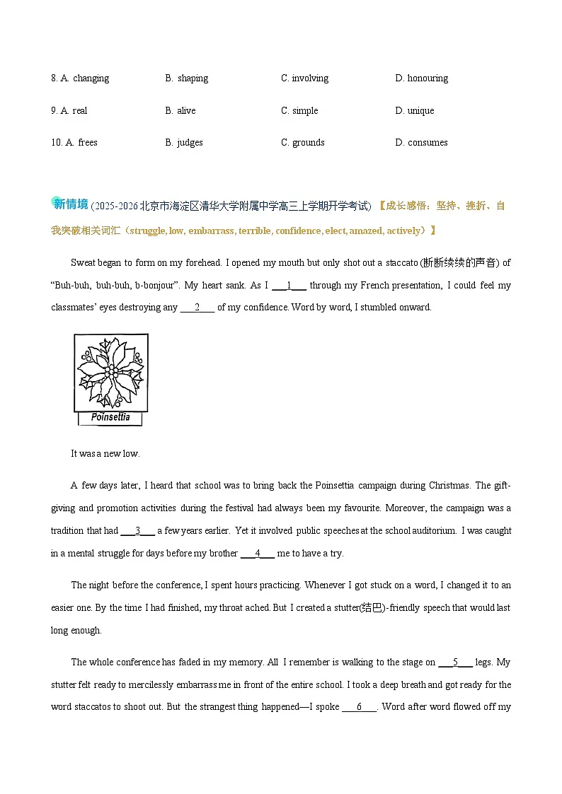 高考英语一轮-完形词汇(专题专练)(北京专用)(学生版)第3页
